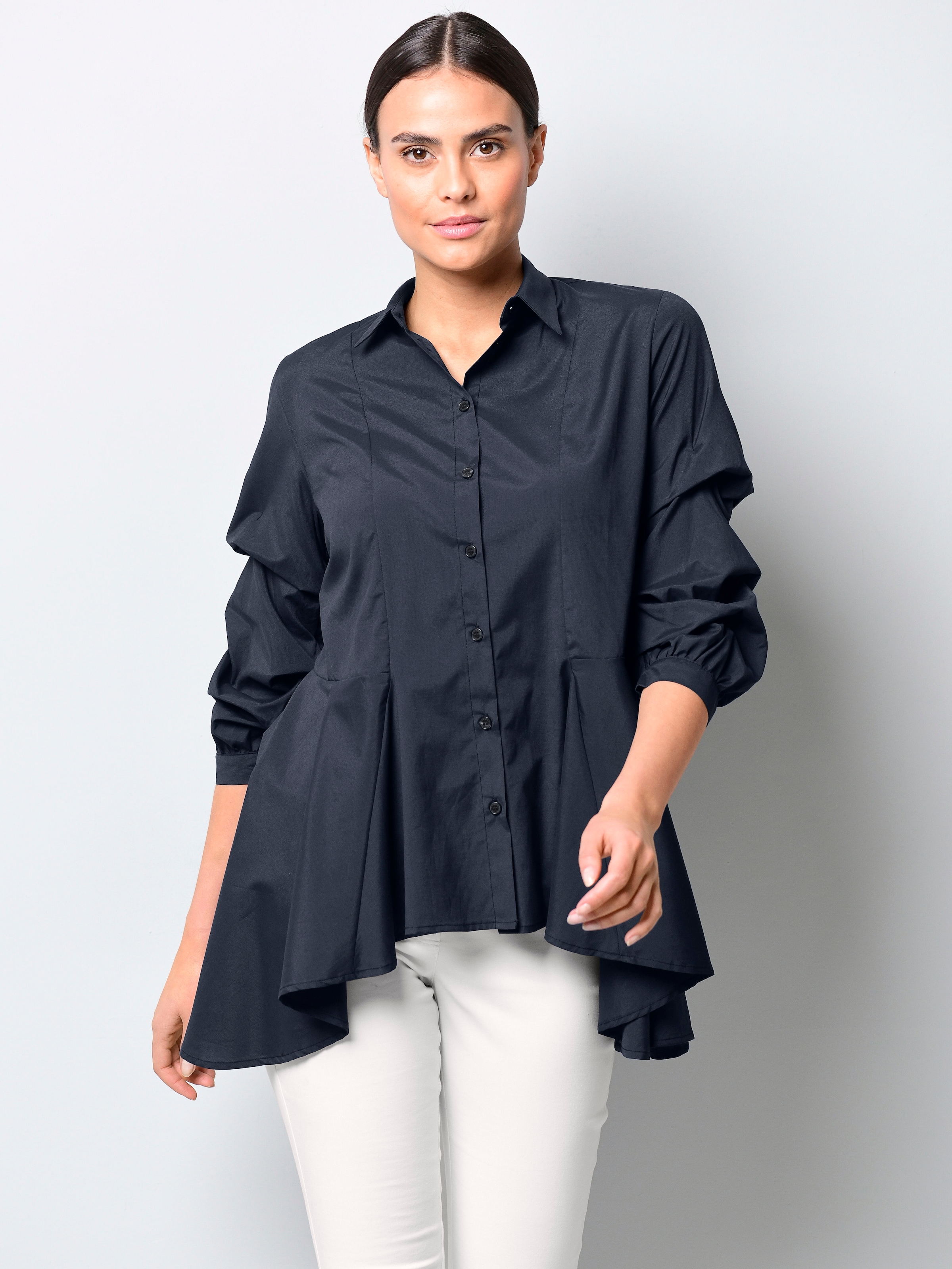 Bluse mit gerafftem Ärmel