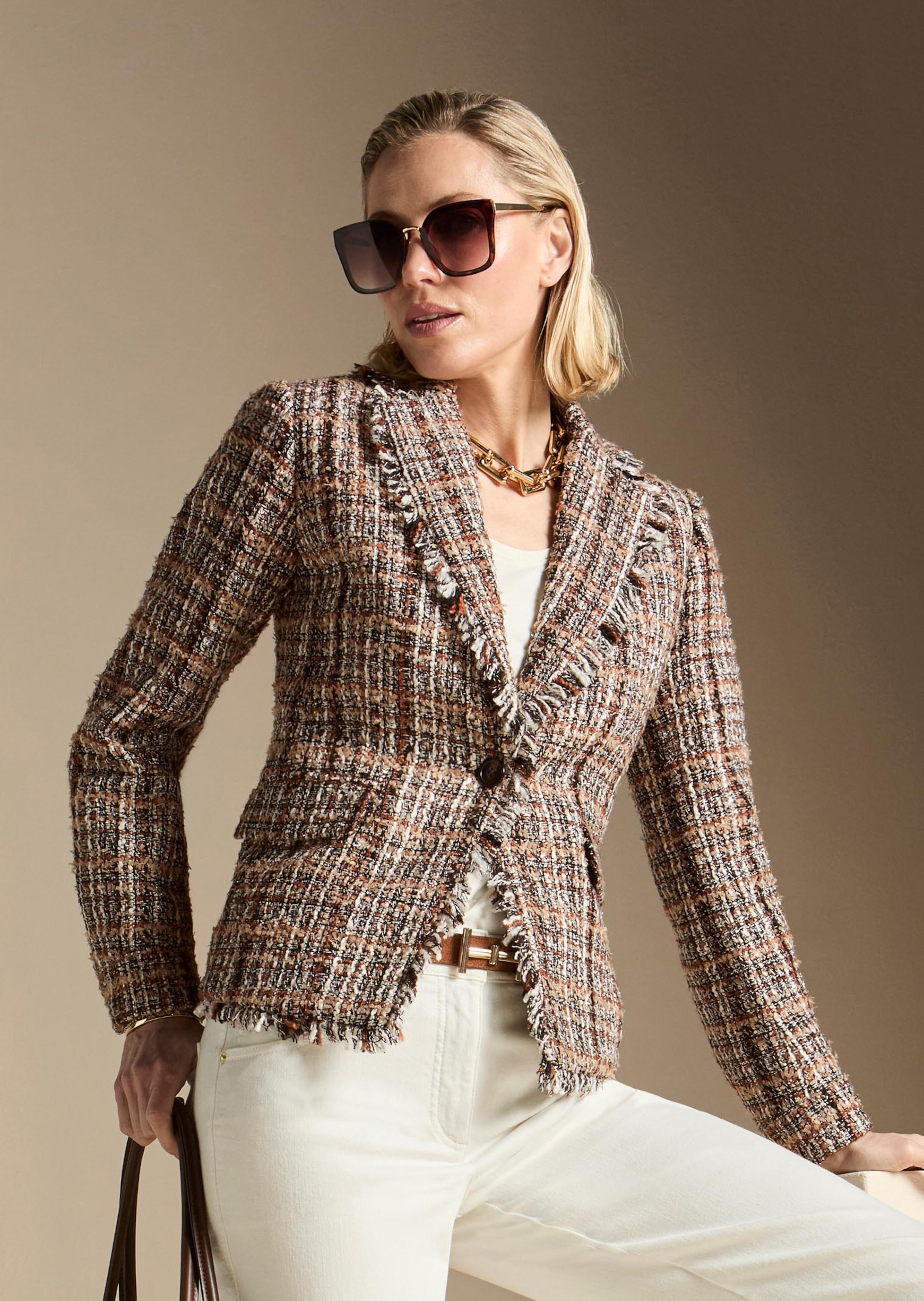 Tweedblazer im Multi-Colour-Look