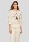 Gestreept shirt van katoen met motiefprint thumbnail 7