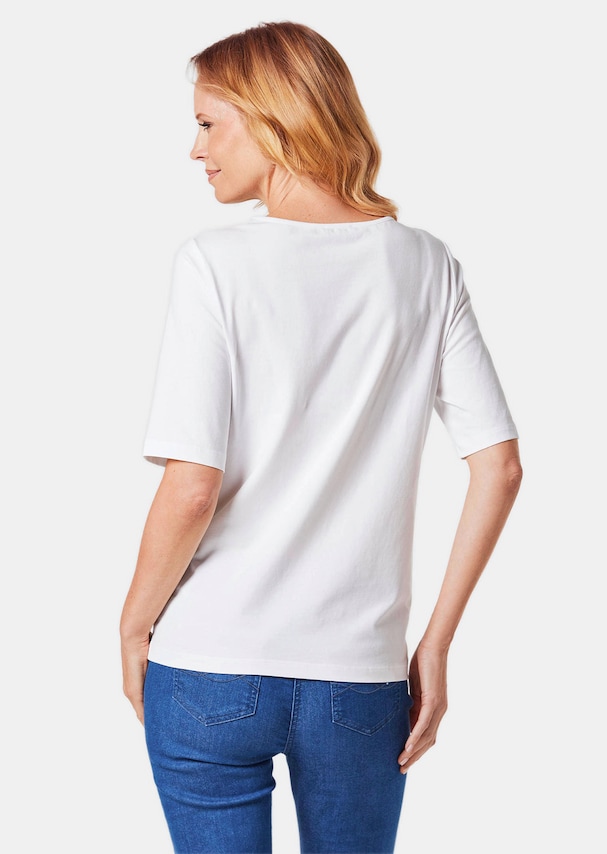 T-shirt imprimé en jersey de coton facile d'entretien 2