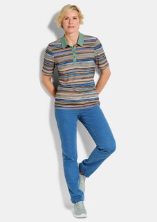Geringeltes Poloshirt aus Viskose-Jersey thumbnail 2