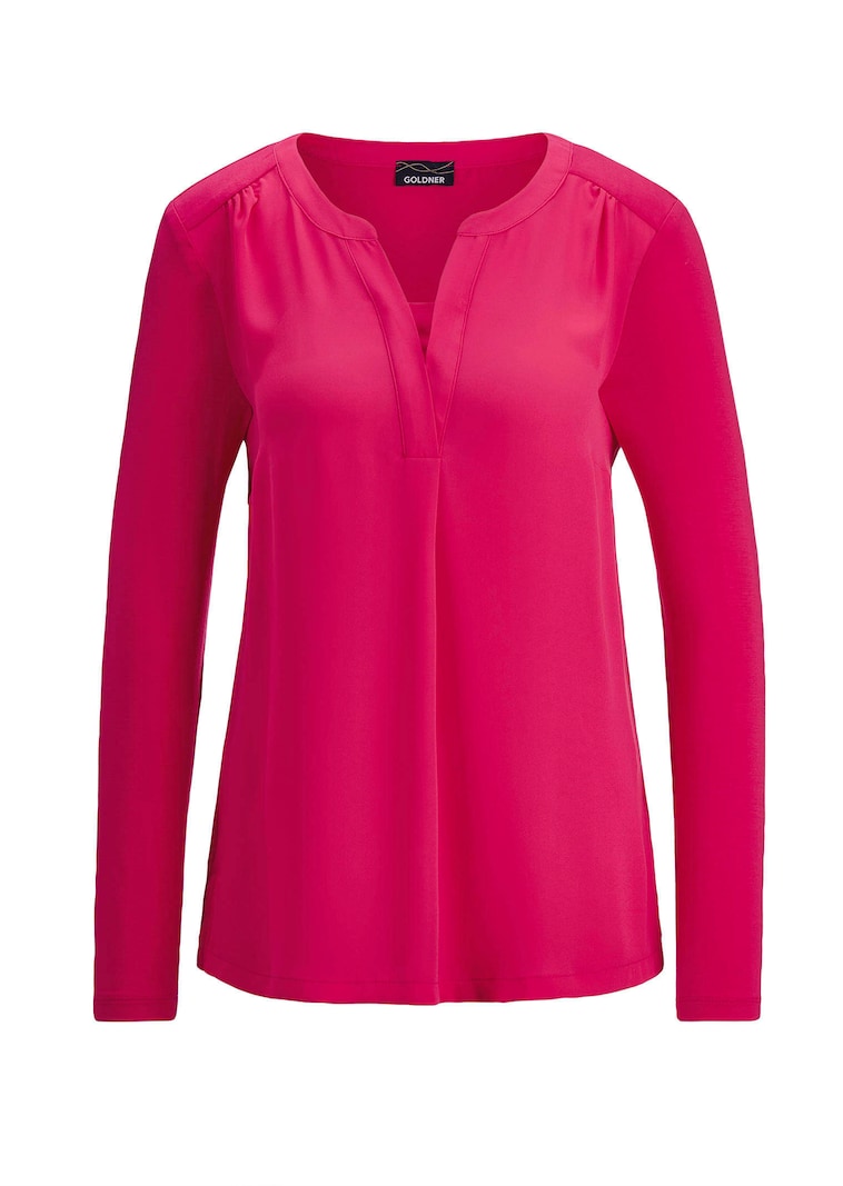Blusenshirt mit Chiffon-Einsatz