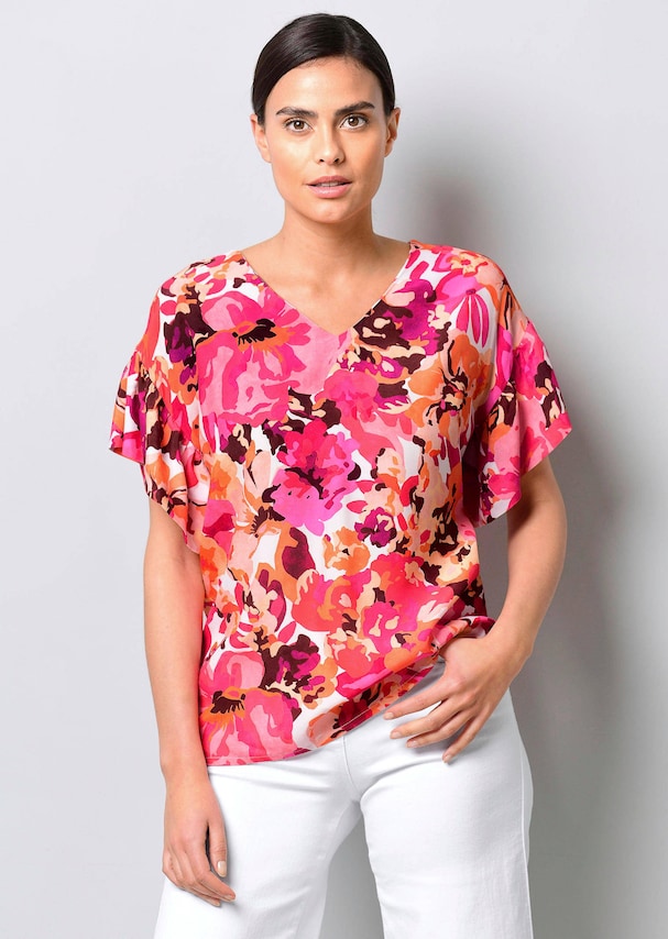 Bluse mit Volant am Ärmel