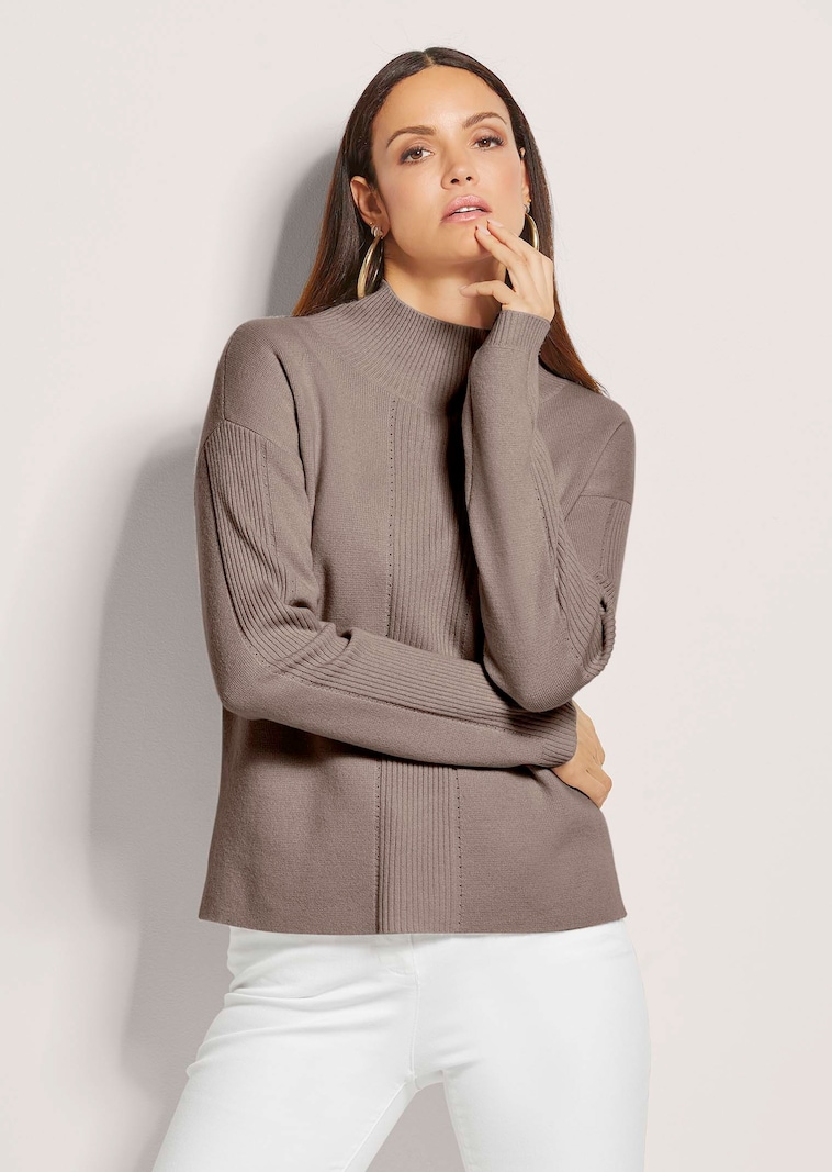 Kurzer Stehkragen-Pullover mit Good Cashmere