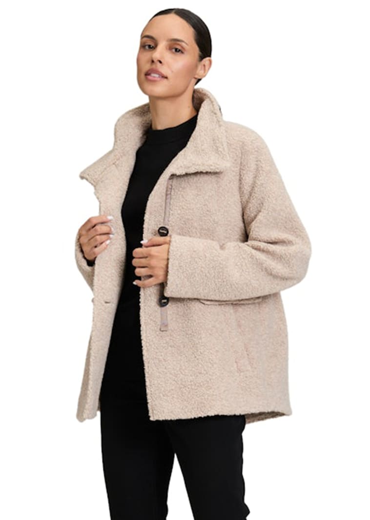 Wolljacke in flauschiger Teddy-Optik