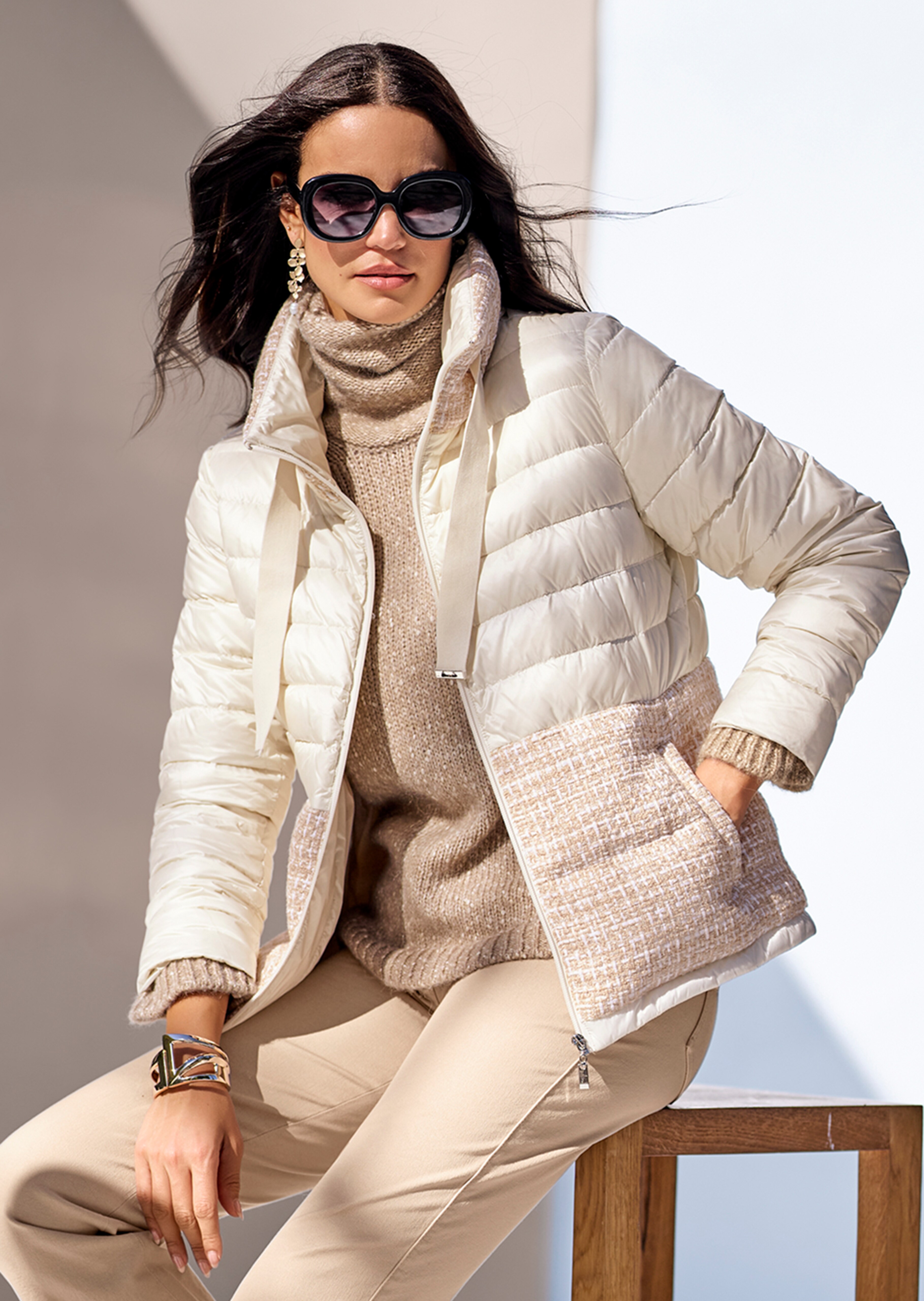 Rollkragen-Pullover mit 3/4-Arm