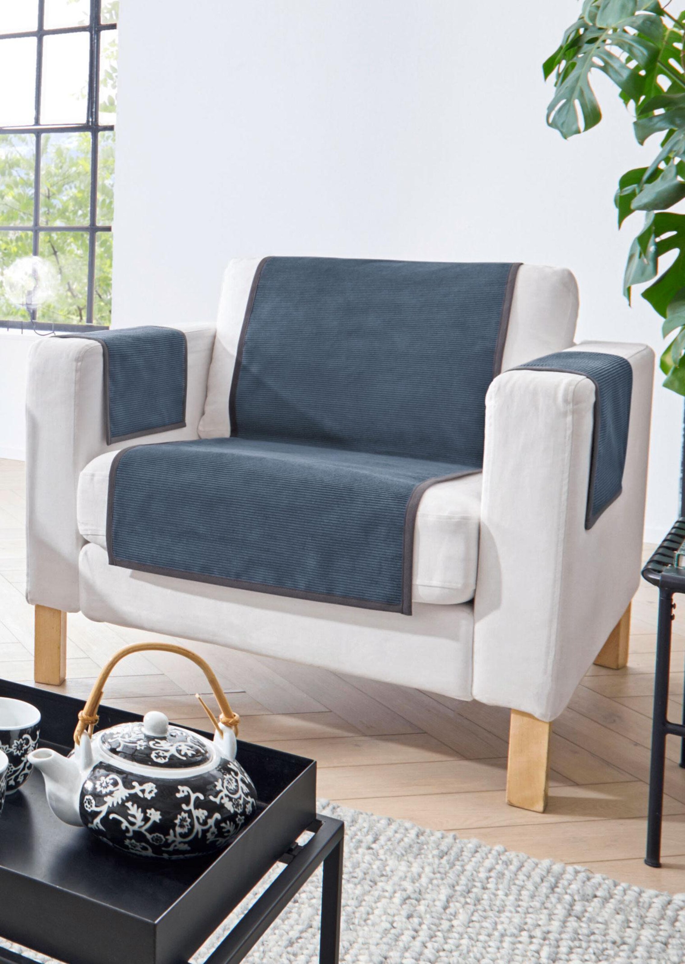 Jetés de fauteuil et de canapé - marine - Gr. 2x 38 x 55 cm de Goldner Fashion