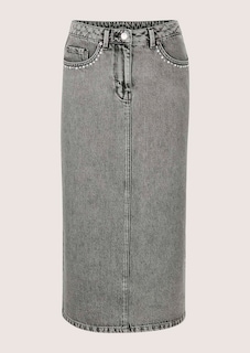 Denim skirt with embellished slit pockets thumbnail 6