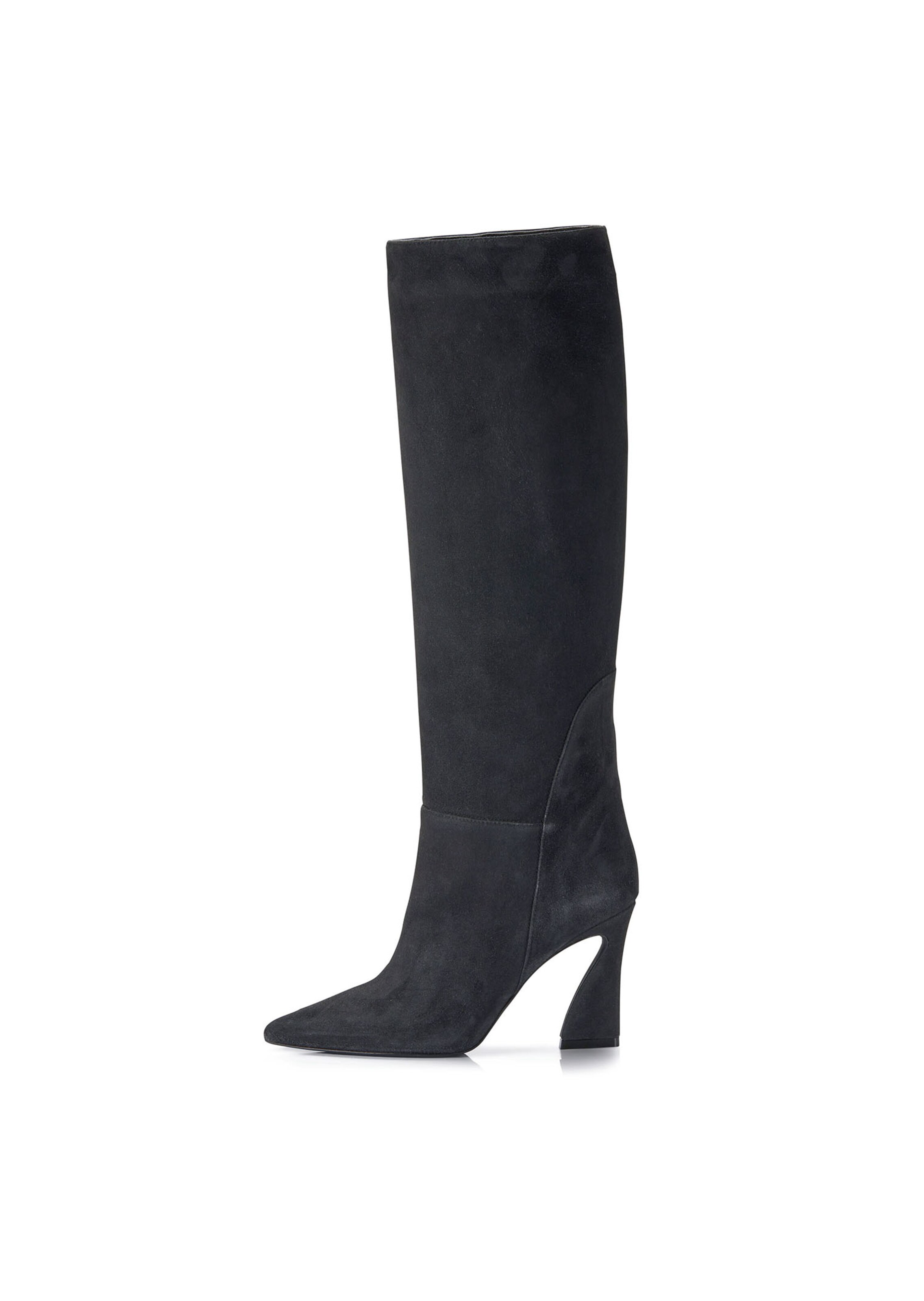 Wildlederstiefel mit Absatz