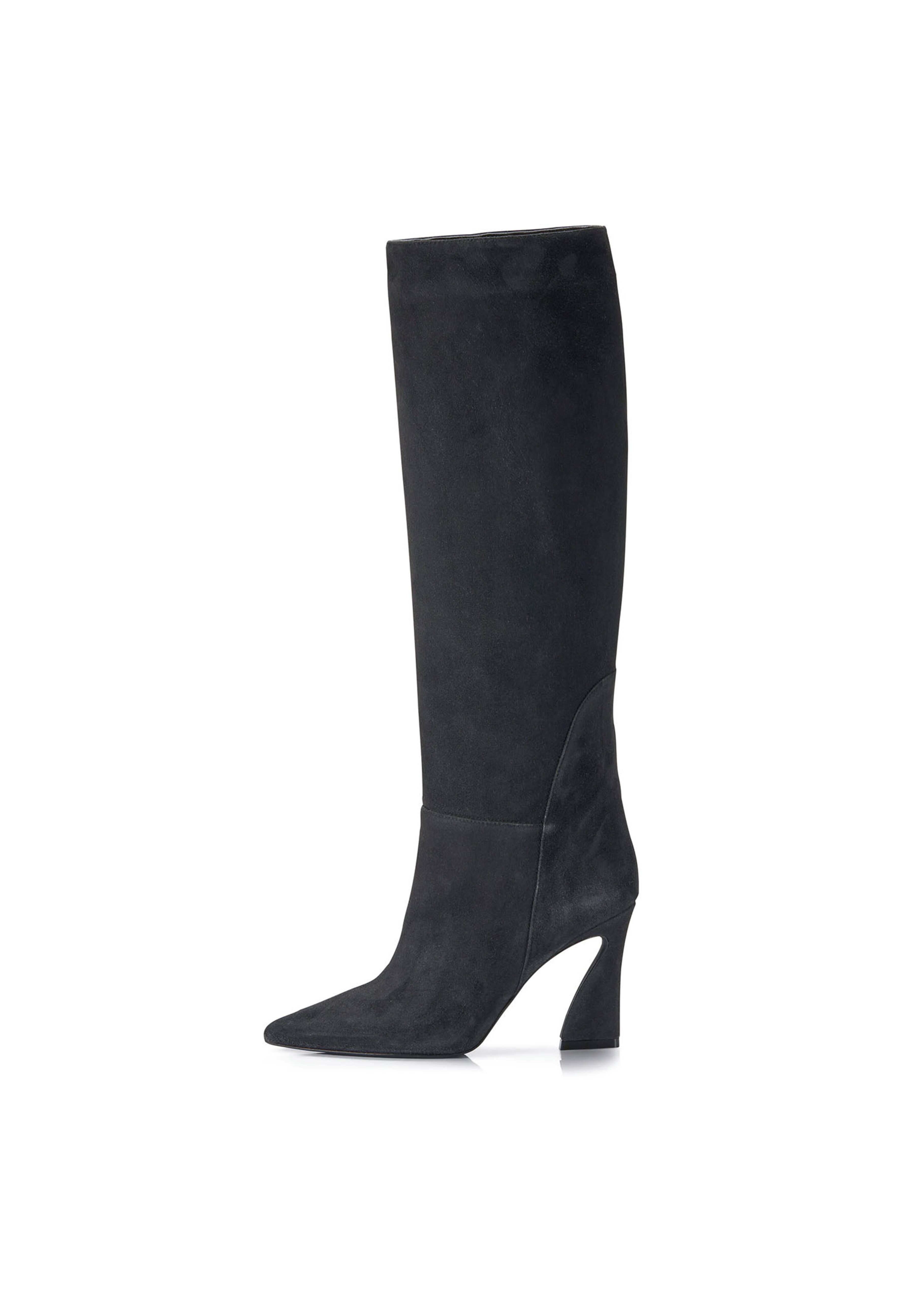Wildlederstiefel mit Absatz