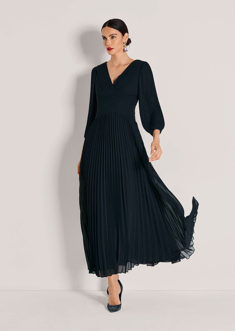 Plissé jurk van chiffon