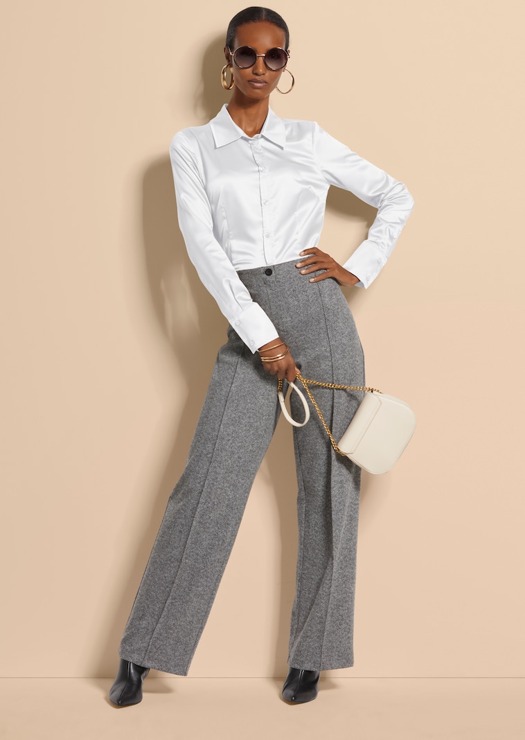 Hemdbluse mit glänzendem Finish