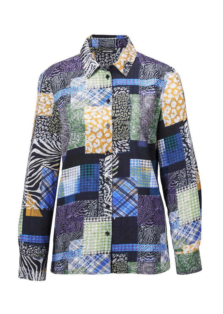 Gedessineerde blouse met patchpatroon