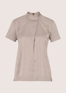 Satin blouse with stand-up collar thumbnail 6