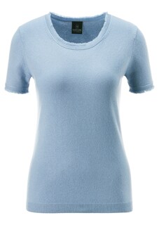 Kaschmirpullover mit Kurzarm und Fransendetails thumbnail 1