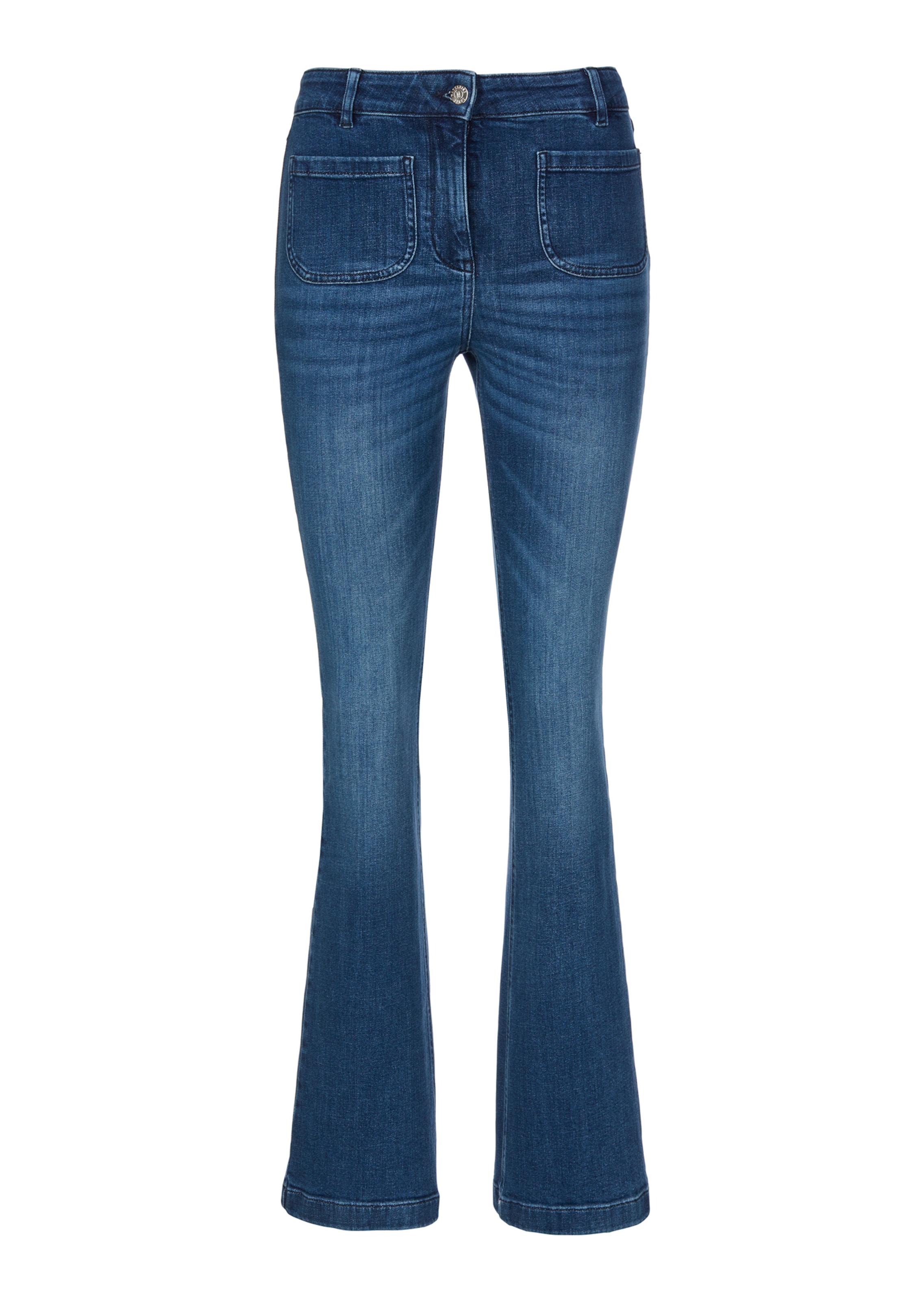 Flared jeans with a light wash