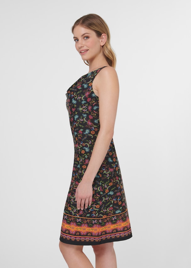 Printed dress with waterfall neckline 3