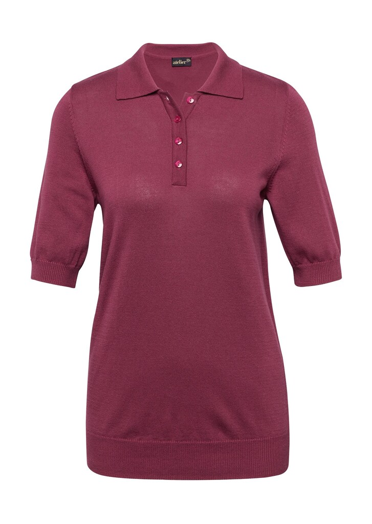 Pull en tricot à manches courtes et col chemisier