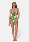 Corset swimming costume with exotic print thumbnail 2