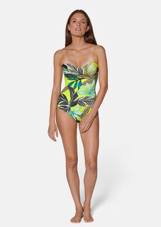 Corset swimming costume with exotic print thumbnail 2