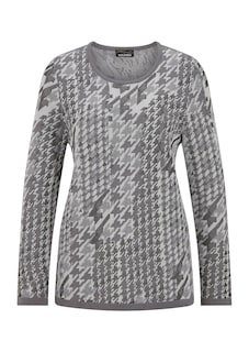 Pullover mit Hahnentrittmuster und Glanzeffekt thumbnail 6