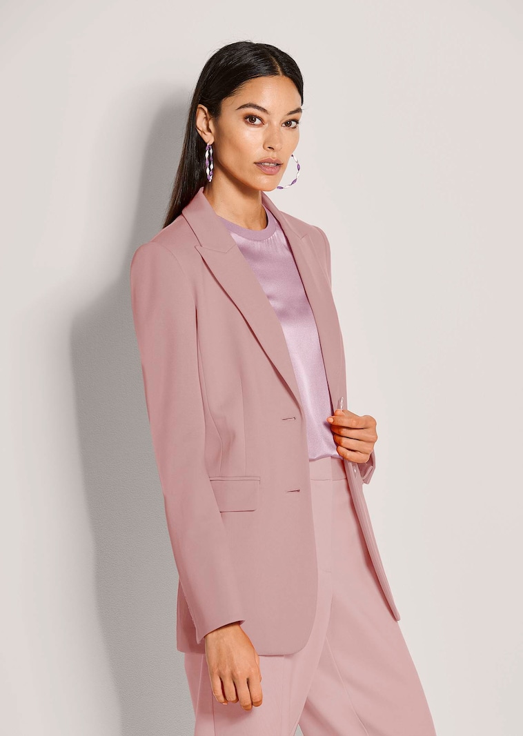 Blazer mit Reverskragen in leicht verlängerter Form