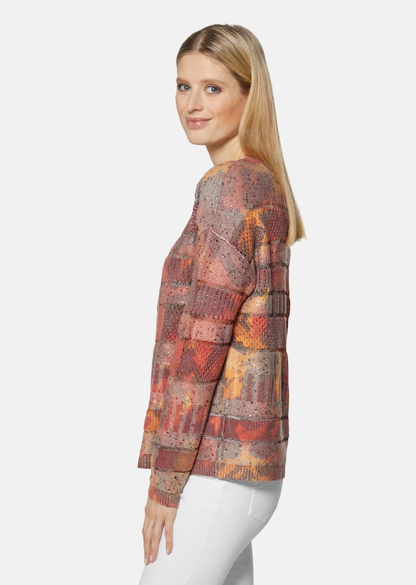 Round neck jumper with all-over print 3
