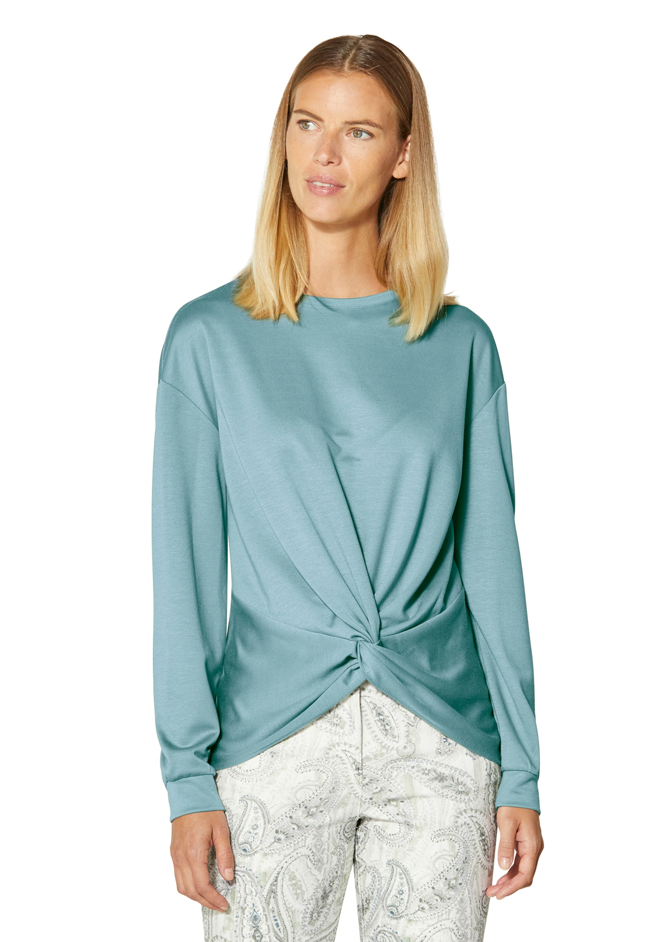 Sweatshirt with knotted draping in sky blue MADELEINE Fashion