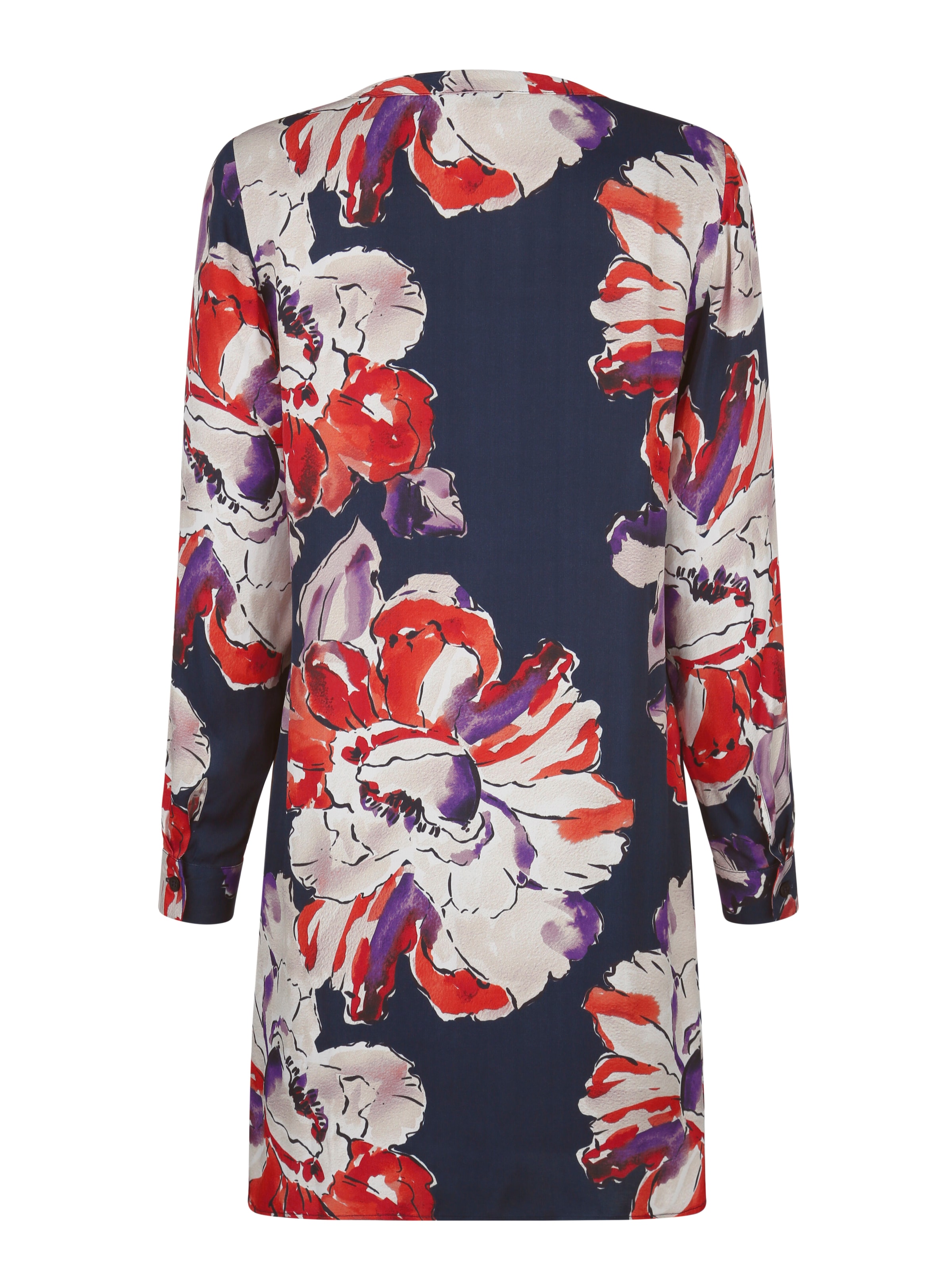 Longbluse mit floralem Print