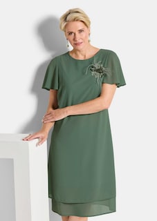 Elegantes Chiffon-Kleid mit Brosche thumbnail 4