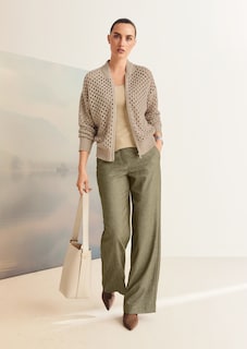 Weite Hose mit Fischgrat-Muster thumbnail 7