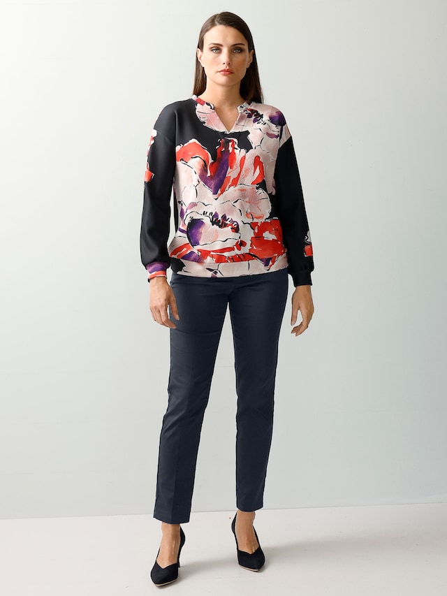 Shirt mit floralem Druck im Vorderteil 1