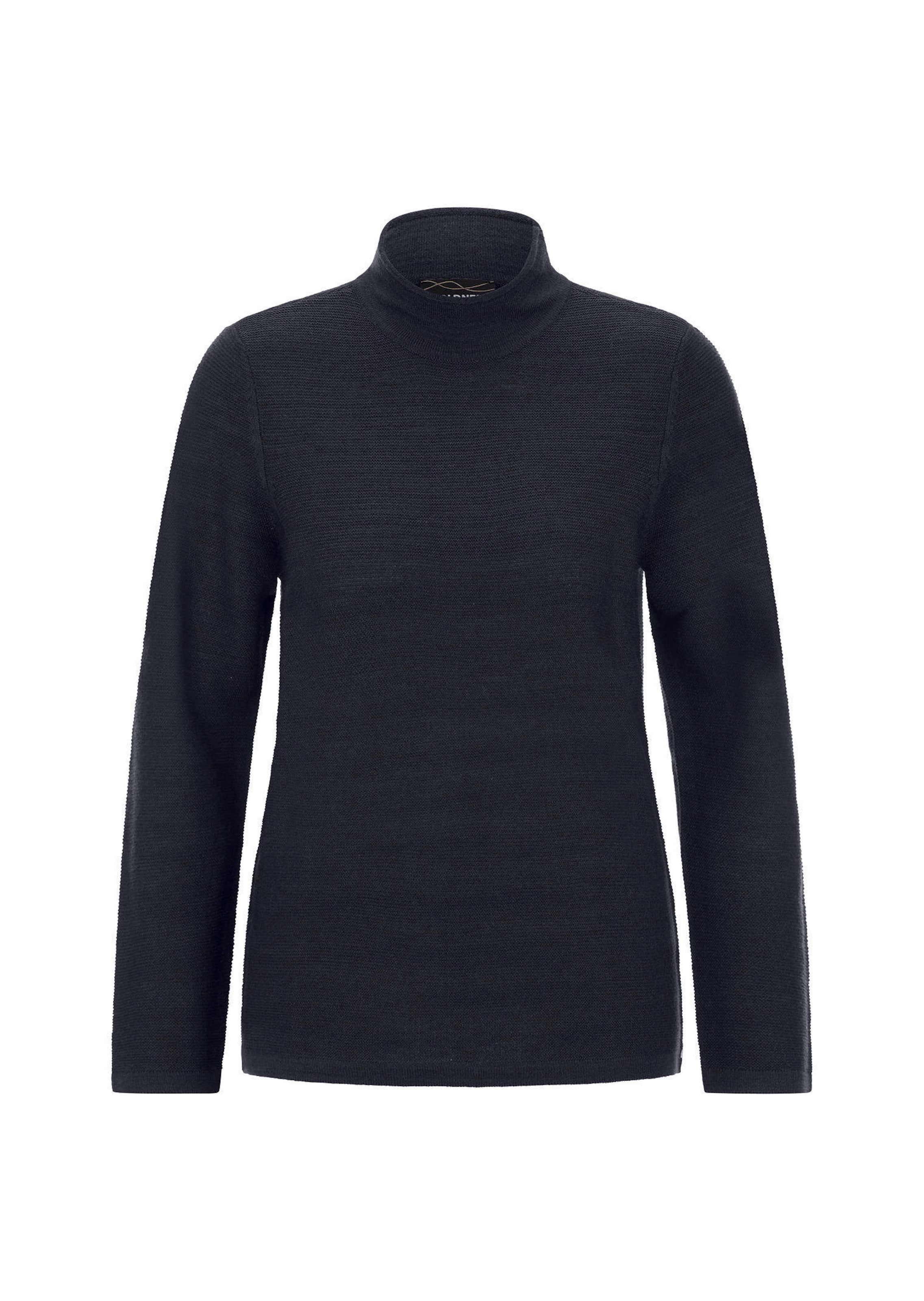 Fijn gebreide tricot pullover met opstaande kraag