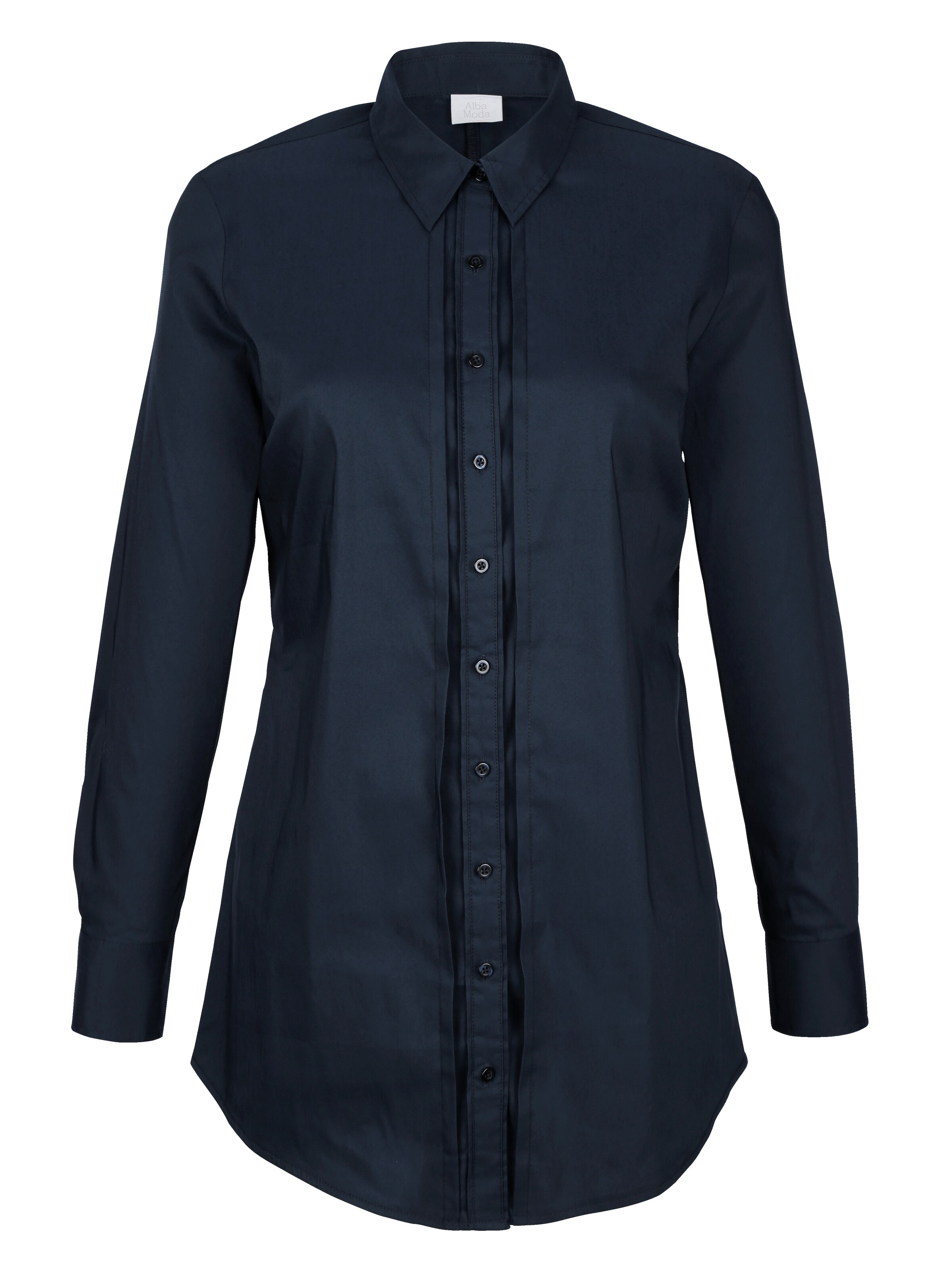 Longbluse mit Biesen im Vorderteil