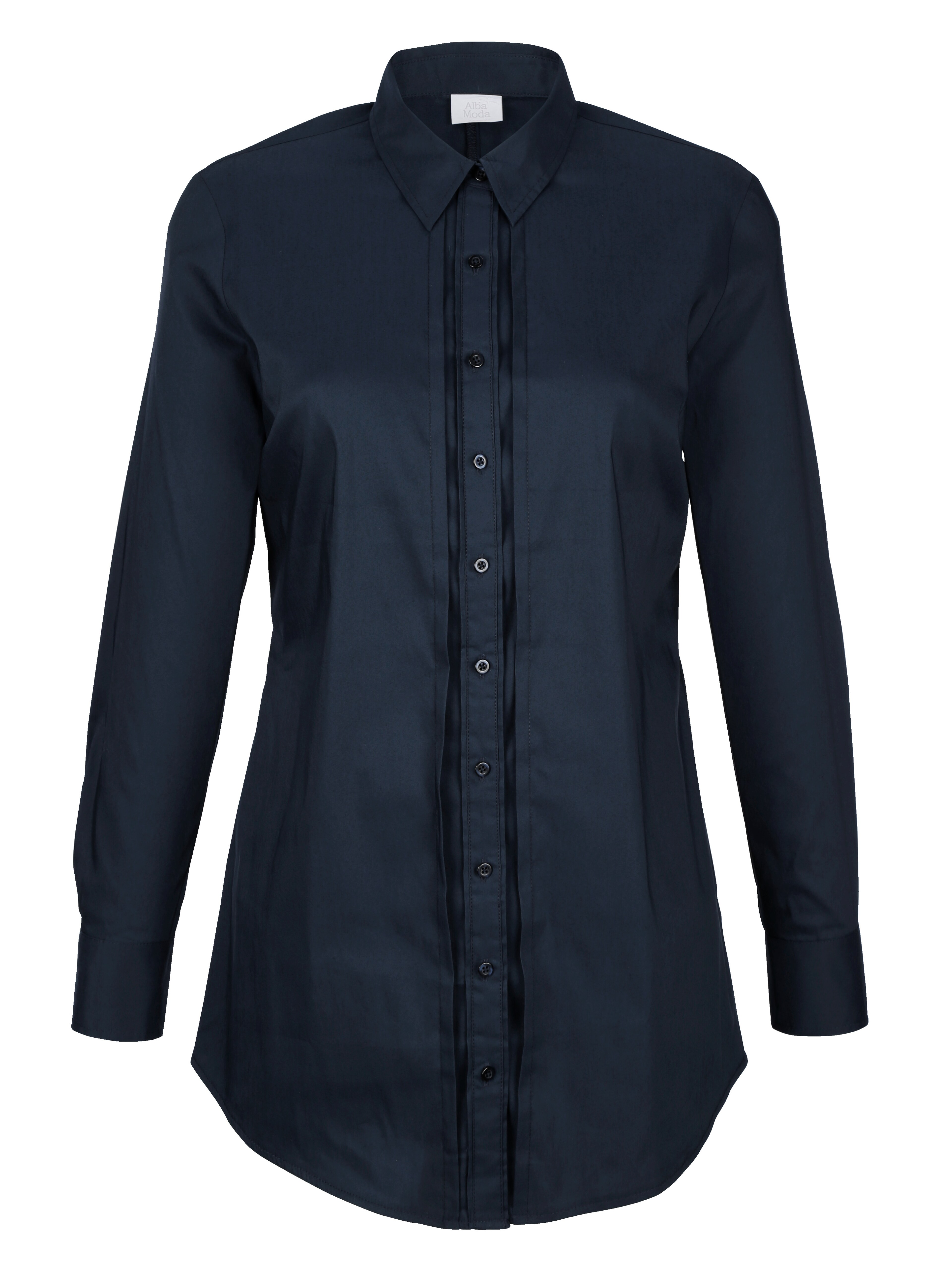 Longbluse mit Biesen im Vorderteil