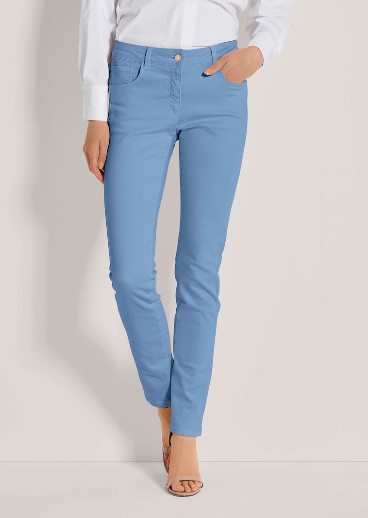 Slim five-pocket jeans with rhinestone detail