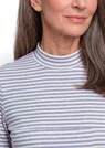Shirt met lange mouwen, strepen en opstaande kraag thumbnail 4