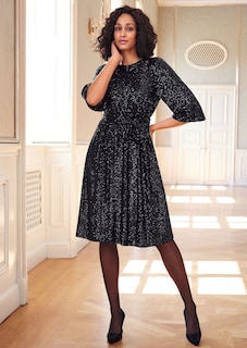 Ausgestelltes Paillettenkleid mit Gürtel thumbnail 7