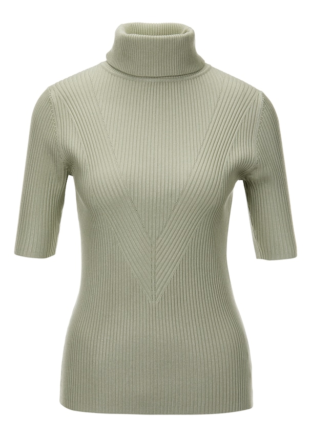 Ribbed knit jumper with half sleeves