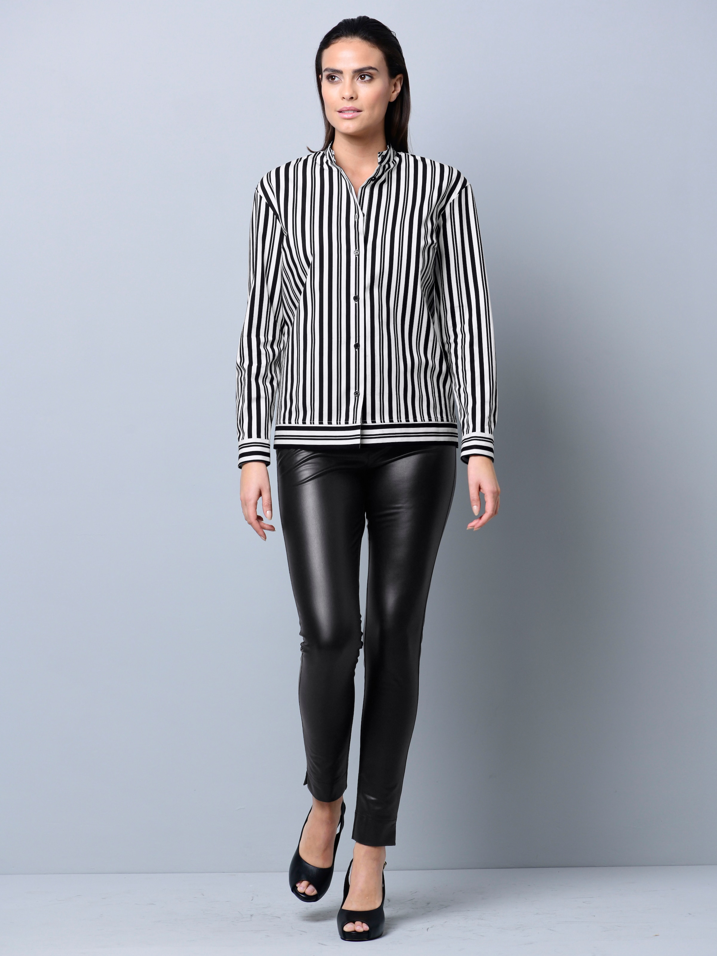 Streifenbluse mit Knopfleiste