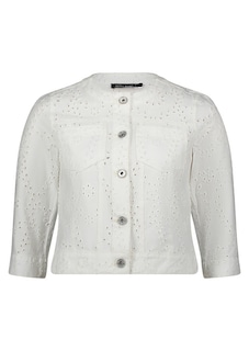 Kurzjacke mit floraler Lochstickerei thumbnail 2