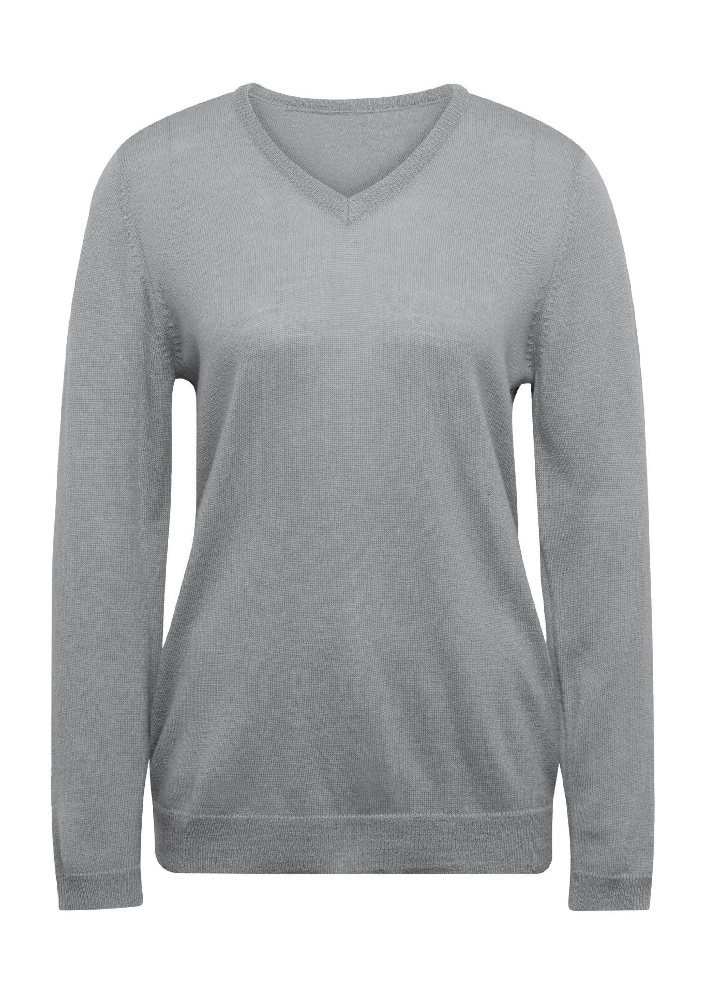 Pull à encolure en V en laine mérinos