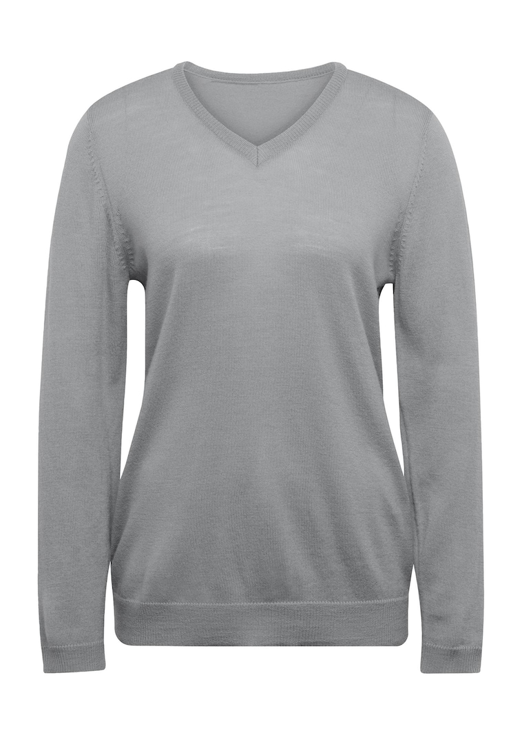 Pull à encolure en V en laine mérinos