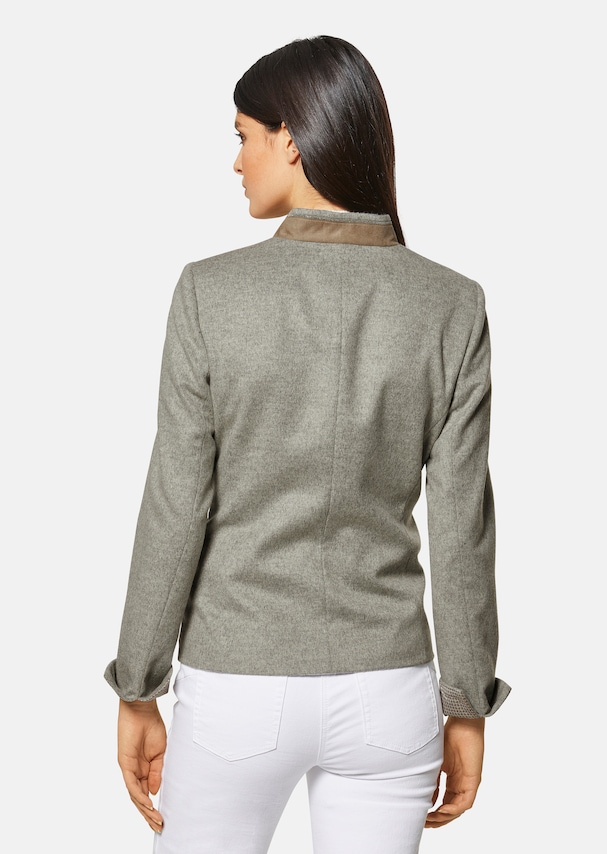 Wool blazer with stand-up collar 2