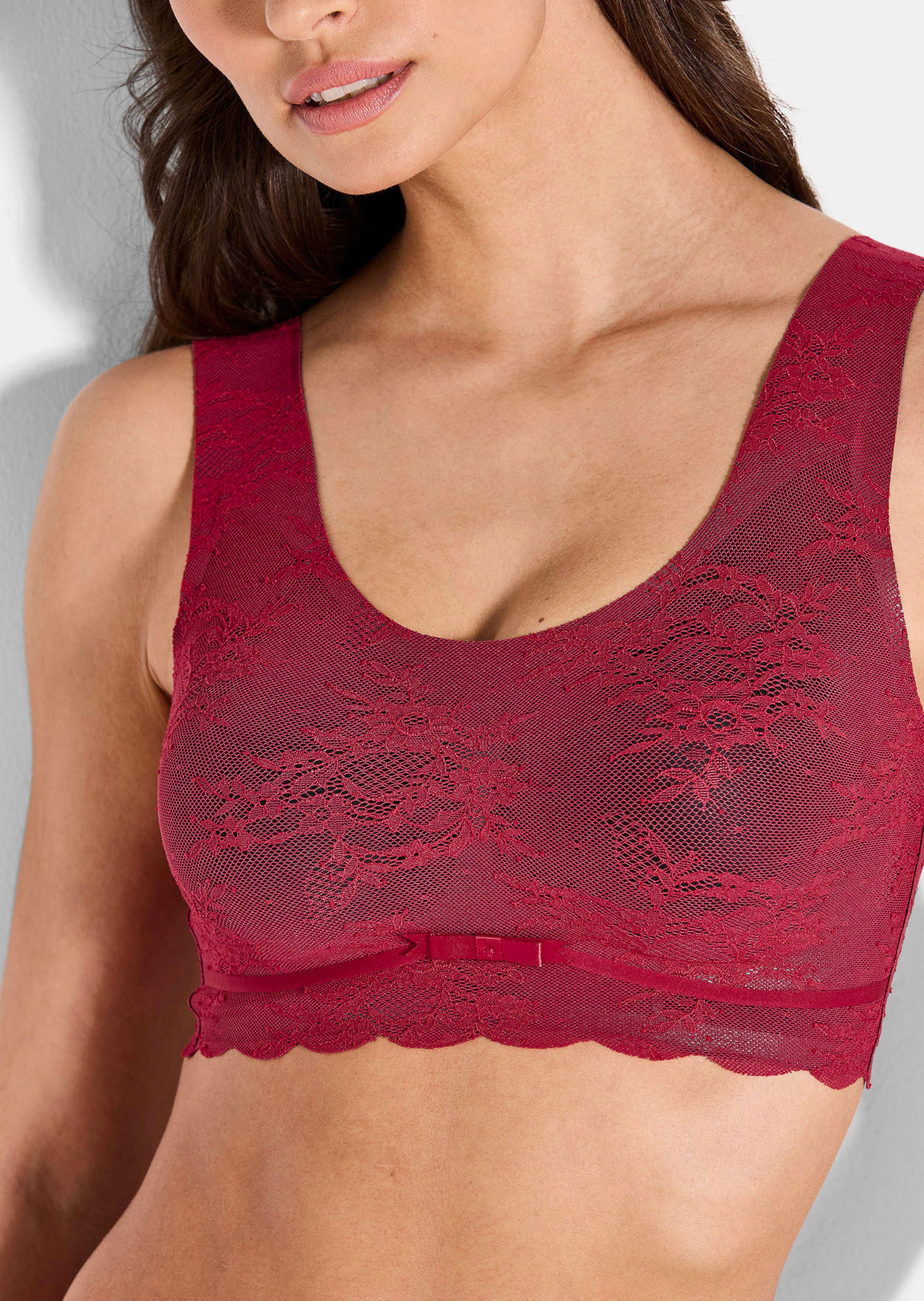 Brassière Rouge Dentelle Floral | Yours Clothing