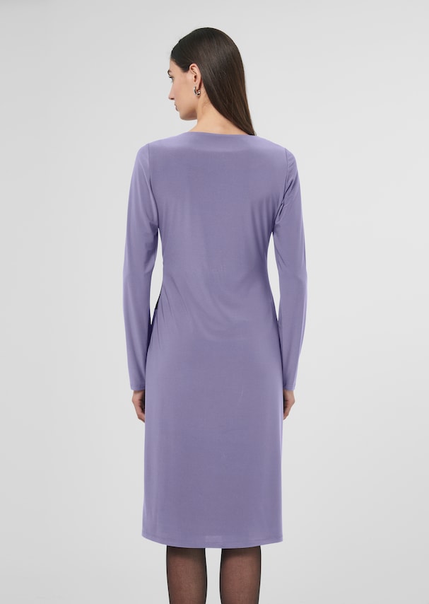 Long-sleeved dress with side gathers 1