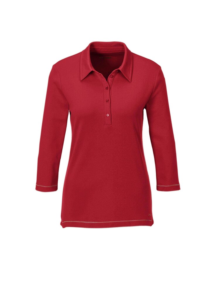 Basic-Poloshirt mit Stickerei aus reiner Baumwolle
