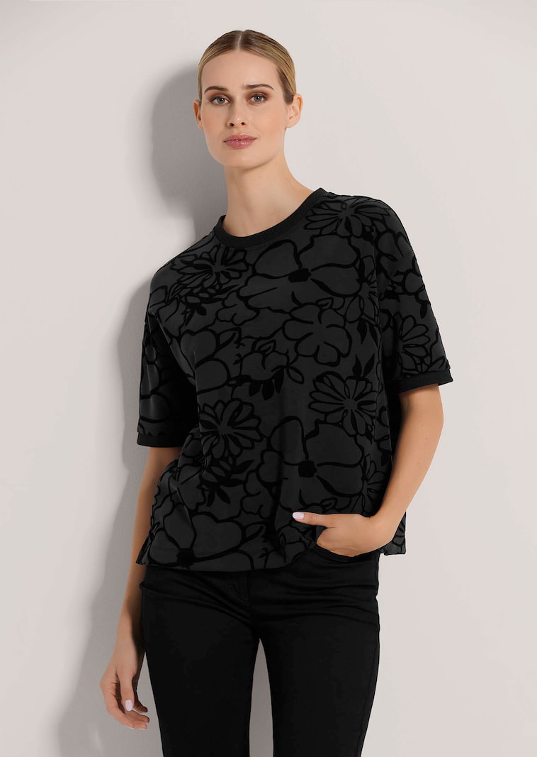 Sweatshirt mit Flockprint