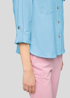 Jeansblouse met glinsterende klepzakken thumbnail 5