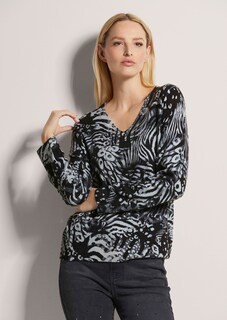 V-Pullover mit Unikat-Print thumbnail 1